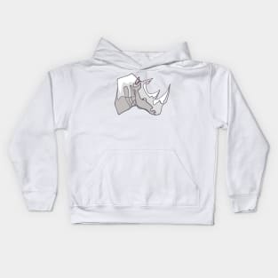 Hand drawn rhino head vector illustration Kids Hoodie